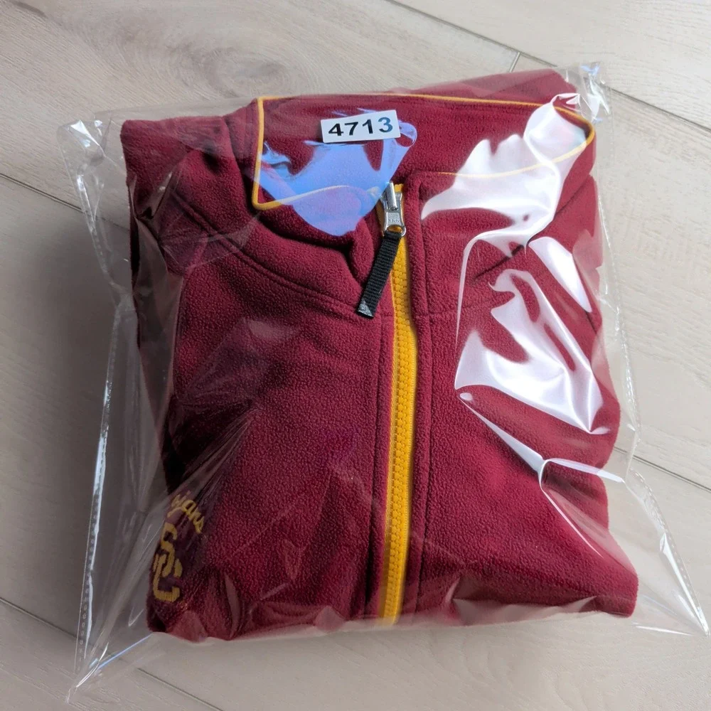 Vintage Nike Team USC Trojans Fleece Jacket Men XXL Red Full Zip Fit Therma